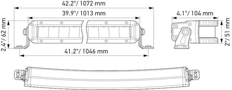 Hella Universal Black Magic 40in Tough Slim Curved Light Bar - Spot & Flood Light - 358197521