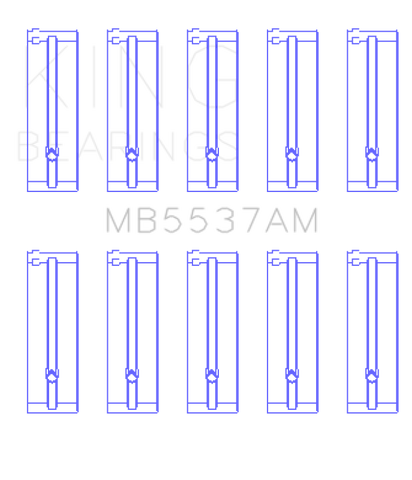 King Ford/Kia/Mazda DOHC 16 Valve/SOHC 8 Valve/SOHC 16 Valve (Size +1.0) Main Bearing Set - MB5537AM1.0