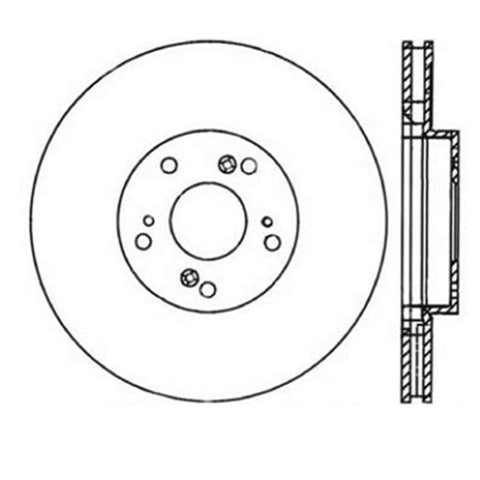 StopTech Power Slot Slotted 06-08 Honda Civic Si Front Right Rotor - 126.40057SR
