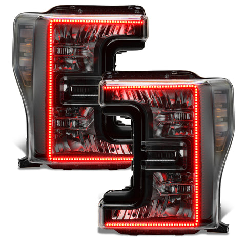 Oracle 17-19 Ford F-250 SD Dynamic Pre-Assembled Headlights - Halogen - Black Edition - - 8203-332