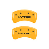 MGP 4 Caliper Covers Engraved Front & Rear i-Vtec Yellow finish black ch - 39014SIVTYL