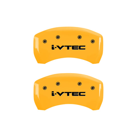MGP 4 Caliper Covers Engraved Front & Rear i-Vtec Yellow finish black ch - 39014SIVTYL
