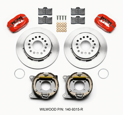 Wilwood Forged Dynalite P/S Park Brake Kit Red 12 Bolt 2.75in offset Staggered Shock - 140-9315-R