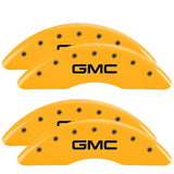 MGP 4 Caliper Covers Engraved Front & Rear Style 1/Chrysler Wing Yellow finish black ch - 32018SCW1YL
