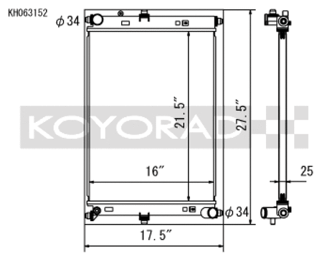 Koyo 2016 Mazda MX-5 Miata 2.0L I4 (MT) Aluminum Radiator - KH063152