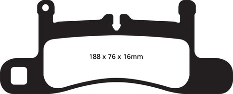 EBC 12-15 Porsche 911 (991) (Cast Iron Rotor only) 3.4 Carrera Yellowstuff Rear Brake Pads - DP42098R