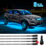 XK Glow Tube Single Color Underglow LED Accent Light Car/Truck Kit Light Blue - 8x24In - XK041002-AB