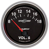 Autometer Sport-Comp II 2-5/8in 18V Electrical Voltmeter Gauge - 7691