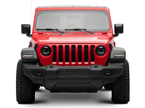 Raxiom 18-23 Jeep Wrangler JL Axial Series 9-In Angel Eye LED Headlights- Blk Housing (Clear Lens) - J177416