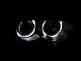 ANZO 1999-2001 BMW 3 Series E46 Projector Headlights w/ Halo Black - 121015