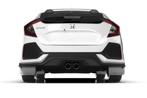 Rally Armor 17-21 Honda Civic Sport & Touring (Hatch) White UR Mud Flap w/ Red Logo - MF51-UR-WH/RD