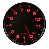 Autometer Spek-Pro Gauge Tachometer 5in 11K Rpm W/Shift Light & Peak Mem Black/Smoke/Black - P23952