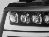 AlphaRex 07-13 Chevy Avalanche NOVA LED Proj Headlights Plank Style Matte Black w/Activ Light/DRL - 880288