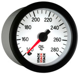 Autometer Stack 52mm 140-280 Deg F 1/8in NPTF Male Pro Stepper Motor Oil Temp Gauge - White - ST3360