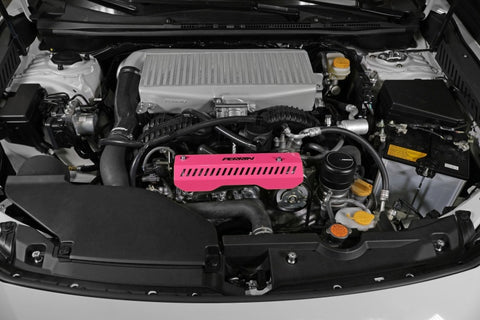 PERRIN 22-23 Subaru WRX Pulley Cover (Short Version - Works w/AOS System) - Hyper Pink - PSP-ENG-154HP