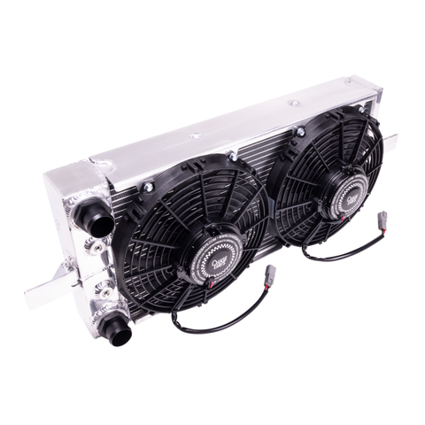 Chase Bays Honda Civic/Integra OE Push-On Hose Style Tucked Aluminum Radiator w/2 12in Ultra Fans - CB-11RAD-138-10FAN
