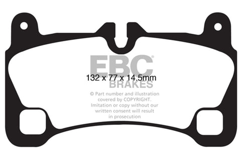 EBC 08 Porsche Cayenne 4.8 Turbo Yellowstuff Rear Brake Pads - DP41836R