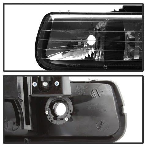 xTune Chevy Tahoe 00-06 Amber Crystal Headlights Black HD-JH-CSIL99-BK - 5064240