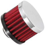 K&N Clamp On Rubber Base Crankcase Vent Filter 0.375in Flange ID x 2in OD x 1.5in Height - 62-1320