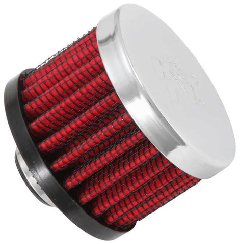 K&N Clamp On Rubber Base Crankcase Vent Filter 0.375in Flange ID x 2in OD x 1.5in Height - 62-1320