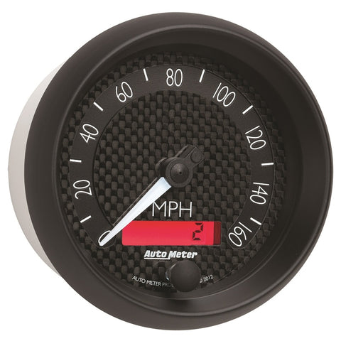 Autometer GT Series 3-3/8in In Dash 0-160 MPH Electronic Programmable Speedometer - 8088