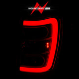 ANZO 1999-2004 Jeep Grand Cherokee LED Tail Lights w/ Light Bar Chrome Housing Red/Clear Lens - 311396