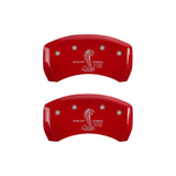 MGP Rear set 2 Caliper Covers Engraved Rear Snake Red finish silver ch - 10010RCNKRD