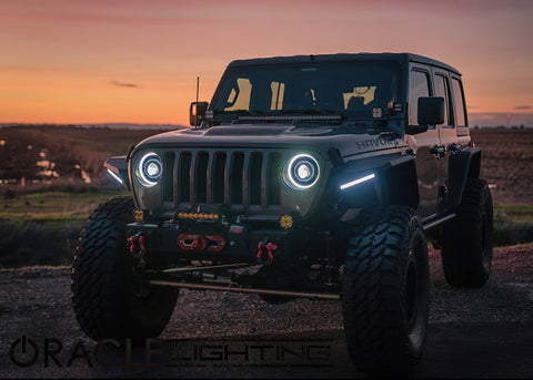 Oracle Jeep JL/Gladiator JT Oculus Bi-LED Projector Headlights - Amber/White Switchback - 5839-023