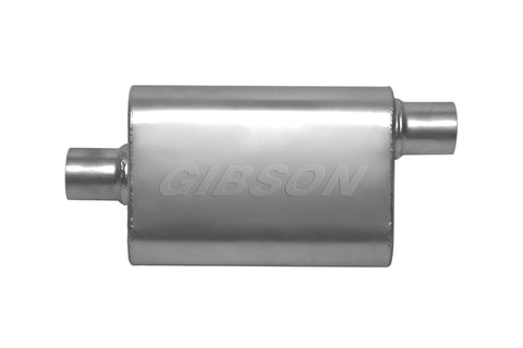 Gibson CFT Superflow Center/Offset Oval Muffler - 4x9x18in/2.25in Inlet/2.25in Outlet - Stainless - 55161S