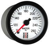 Autometer Stack 52mm 100-260 Deg F 1/8in NPTF Male Pro Stepper Motor Water Temp Gauge - White - ST3358