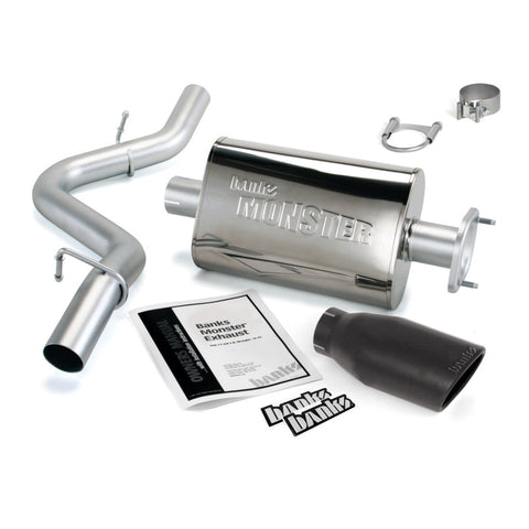 Banks Power 04-06 Jeep 4.0L Wrangler Monster Exhaust System - SS Single Exhaust w/ Black Tip - 51314-B