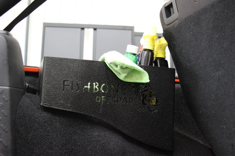 Fishbone Offroad 07-18 Jeep Wrangler JK 4 DR Wheel Well Storage Bin - Blk Textured Powdercoat Steel - FB25081