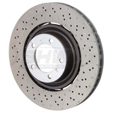 SHW 14-19 Porsche 911 Turbo 3.8L w/o Ceramics Right Front Drilled-Dimple LW Brake Rotor (9P1615302K) - PFR49016