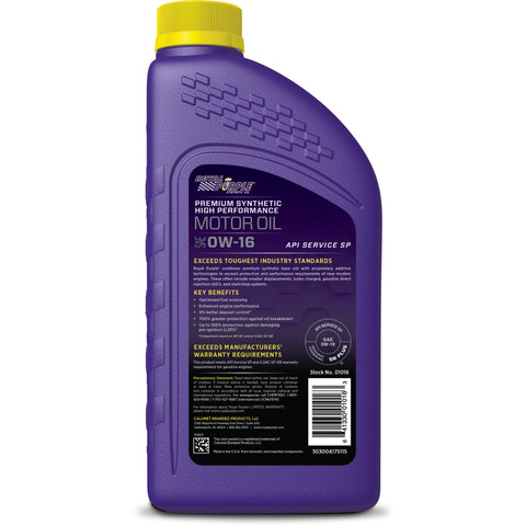 Royal Purple High Performance Ultra-Low Viscosity 0W16 Motor Oil - 1 Quart - 06016
