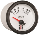 Autometer Stack 52mm 8-18V Electric Battery Voltage Gauge - White - ST3266