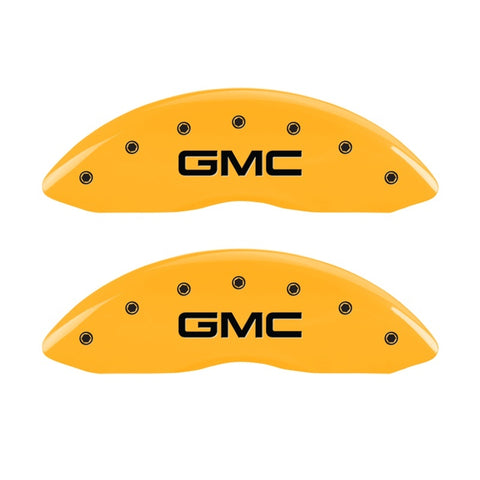 MGP 2 Caliper Covers Engraved Front GMC Yellow Finish Black Characters 2004 GMC Canyon - 34213FGMCYL