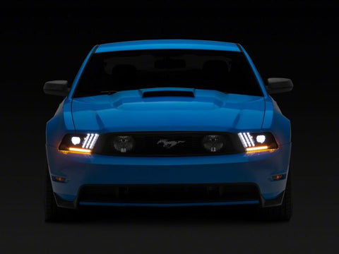 Raxiom 10-12 Ford Mustang LED Projector Headlights SEQL Turn Signals- Blk Housing (Clear Lens) - 426685