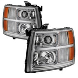 xTune Chevy Silverado 1500/2500/3500 07-13 Halo Projector Headlights Chrome PRO-JH-CS07-LED-C - 9027802