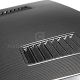 Anderson Composites 2018 Ford Mustang Super Snake Double Sided Carbon Fiber Hood - AC-HD18FDMU-SN-DS