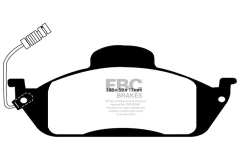 EBC 98 Mercedes-Benz M-Class (ML) ML320 3.2 Ultimax2 Front Brake Pads - UD760