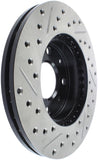 StopTech 96-00 Honda Civic DX/HX Coupe/90-00 Civic DX/LX Sedan Slotted & Drilled Left Front Rotor - 127.40023L