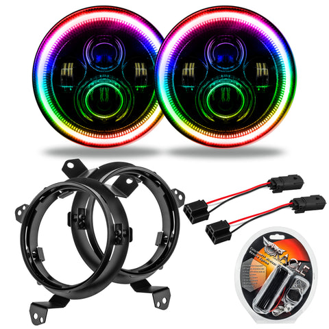 Oracle Jeep Wrangler JL/Gladiator JT 7in. High Powered LED Headlights (Pair) ColorSHIFT - 5769J-330