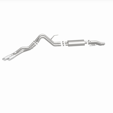 MagnaFlow 11 Ford F-150 3.7L/5.0L/6.2L SS Catback Exhaust Dual Same Side Exit w/ 3.5in SS Tips - 15461