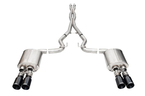 Corsa 2024-2025 Ford Mustang V8 5.0L 3in Cat-Back Exhaust System w/ Twin 4in Black Straight Tips - 21260BLK