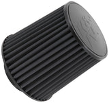 K&N Universal Rubber Filter-Round Tapered 4in Flange ID x 8in Base OD x 6.625in Top OD x 8in H - RU-5171HBK