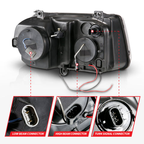 ANZO 2005-2010 Chrysler 300C Projector Headlights w/ Halo Black (CCFL) G2 - 121251