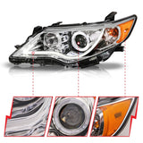 ANZO 2012-2013 Toyota Camry Projector Headlights w/ Halo Chrome - 121513