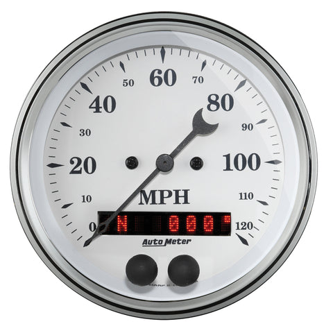 AutoMeter Gauge Speedometer 3-3/8in. 120MPH GSP Old Tyme White - 1649