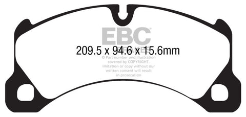 EBC 10+ Porsche Cayenne 3.6 Yellowstuff Front Brake Pads - DP42162R
