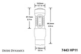 Diode Dynamics 7443 LED Bulb HP11 LED - Red Set of 4 - DD0108Q